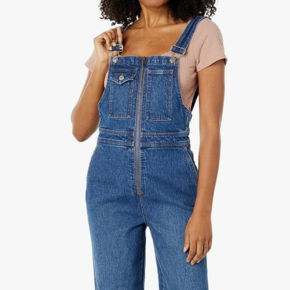 Madewell High Waist Loose Flare Overalls - Color: Dawes Wash - Size: 14 - Picture 4 of 9